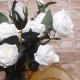 Artificial Cabbage Roses Spray White 83cm - R229 AA1
