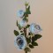 Artificial Cabbage Roses Spray Ice Blue 89cm - R863 R2