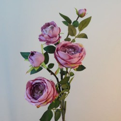 Artificial Cabbage Roses Spray Dusky Pink 87cm - R775 E1