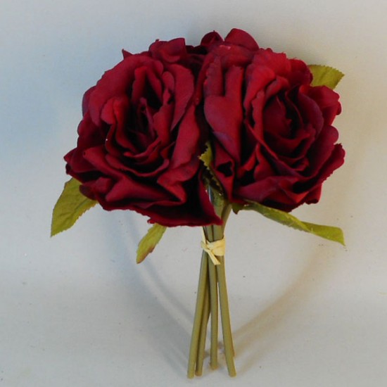 Artificial English Roses Bundle Red 24cm - R087 L1