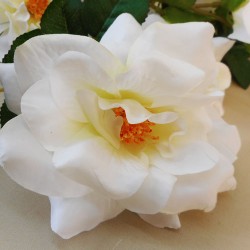 Artificial Flowers Garden Roses Garland Cream 180cm - R892 N1