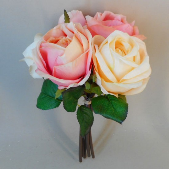 Artificial Roses Bundle Pink and Vanilla 28cm - R696 KK2