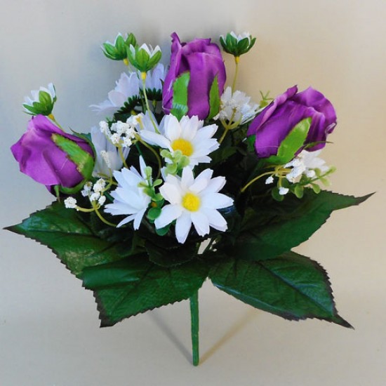 Springtime Bouquet Purple Roses and Daisies 32cm - S018 OF