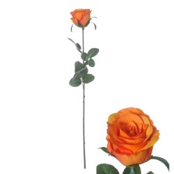 Artificial Garden Rose Buds Orange 75cm - R236 KK1