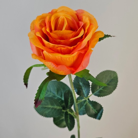 Artificial Garden Rose Buds Orange 75cm - R236 KK2