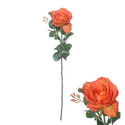 Artificial Garden Rose Buds Orange 75cm - R236 KK1