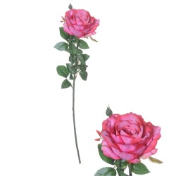 Artificial Garden Roses Pink 66cm - R257 I1