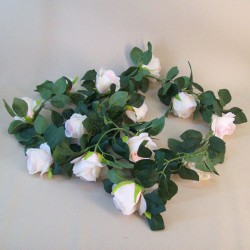 Artificial Roses Garland Cream Pink 180cm - R852 LL1