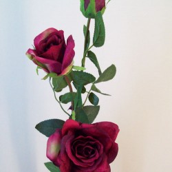 Artificial Roses Spray Burgundy Long Stem 85cm - R594 M4