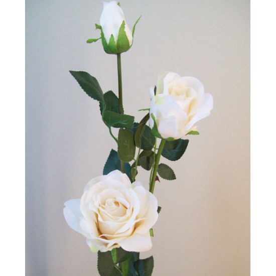 Artificial Roses Spray Cream Long Stem 85cm - R593 L4