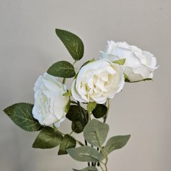 Artificial Rose Spray Cream 41cm - R180 T3