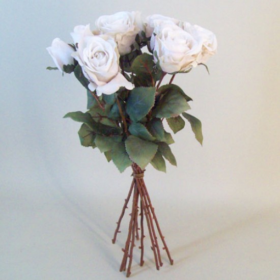 Artificial Roses Bouquet Cream Beige 44cm - R690 LL3