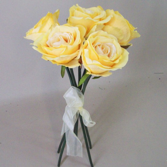 Artificial Roses Bouquet Vintage Yellow 38cm - R511 T4
