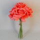 Artificial Roses Bunch Coral 27cm - R351 L2