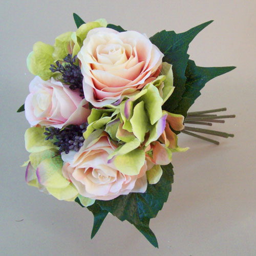Artificial Cabbage Roses Peach 37cm | Artificial Flowers