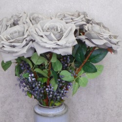 Artificial Roses Large Grey 76cm - R004 R2