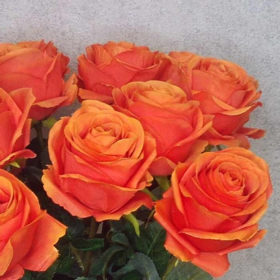 Artificial Roses Orange Crush 60cm - R143 L2
