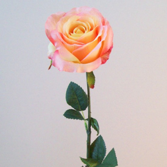 Artificial Roses 'Peace' Peach Yellow 73cm - R688 