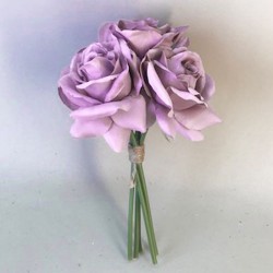 Artificial Roses Posy Amnesia Lilac 26cm - R051 BX23