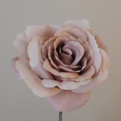 Artificial Roses Stem Blush Pink Peach no leaves 44cm - R652 O2