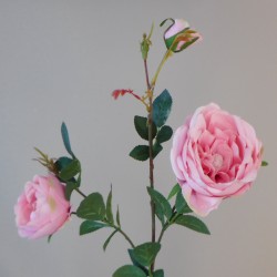 Artificial Ruffle Roses Spray Pink 65cm - R640 M4