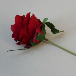 Artificial Silk Rose Buds on Wire Stem Red 24cm - R098 O2