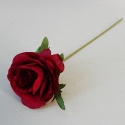 Artificial Silk Rose Buds on Wire Stem Red 24cm - R098 O2