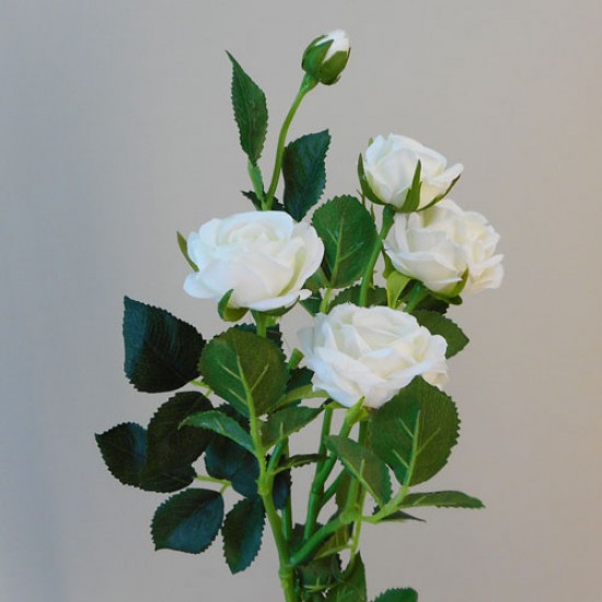 Artificial Flowers Rose Spray Ivory 72cm - R404 P2