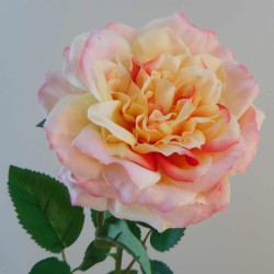 Calypso Artificial Ruffled Rose Peach 70cm - R535 M4