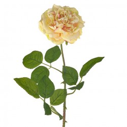 Calypso Artificial Ruffled Rose Yellow 70cm - R536 R2