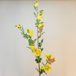 Extra Large Wild Artificial Roses Branch Yellow 120cm - R469 KK1