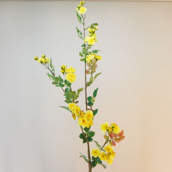 Extra Large Wild Artificial Roses Branch Yellow 120cm - R469 R4