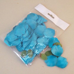 Fabric Rose Petals Turquoise Blue - R624