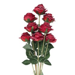 Antique Rose Bundle Red 72cm | Faux Dried Flowers - R415