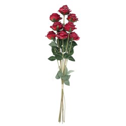 Antique Rose Bundle Red 72cm | Faux Dried Flowers - R415