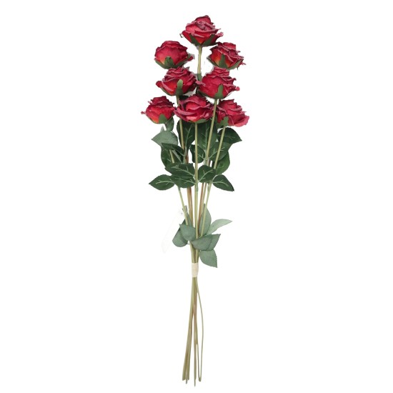 Antique Rose Bundle Red 72cm | Faux Dried Flowers - R415