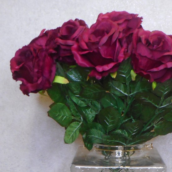 Fleur Artificial Rose Burgundy 63cm - R650 O4