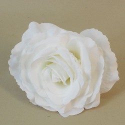Large Artificial Roses White on Short Wire Stem 7cm - R766 N4