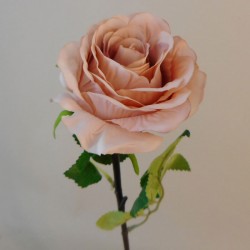 Lila Artificial Rose Bud Peach Blush 48cm - R749 N4