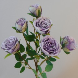 Long Stem Artificial Spray Roses Lavender Purple 67cm - R783 U3