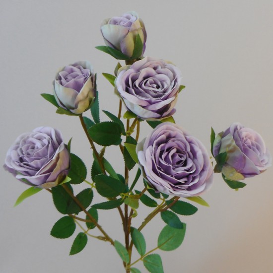 Long Stem Artificial Spray Roses Lavender Purple 67cm - R783 U3
