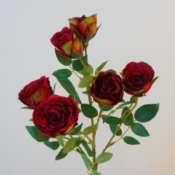 Long Stem Artificial Spray Roses Red 67cm - R785 P4