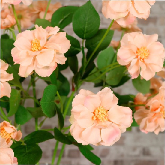 Artificial Old Rose Spray Peach 61cm - R097