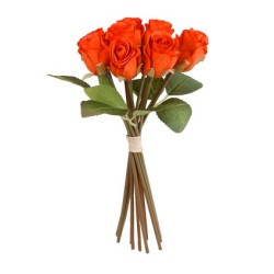 Artificial Rosebud Bouquets Orange 29cm - R712 T1