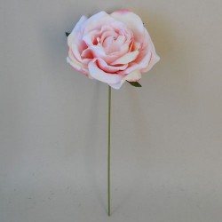 Silk Roses on Wire Stem Pink 25cm - R636 KK3