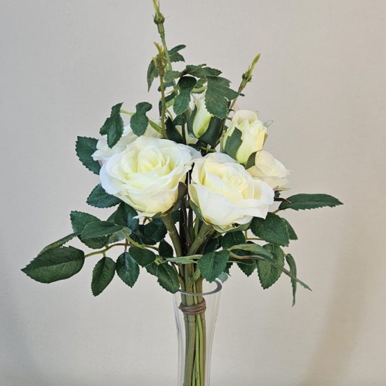 Antique Roses Bouquet Cream 25cm - R297 O4