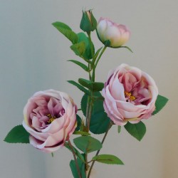 Rydal Artificial Cabbage Roses Spray Amnesia Purple 65cm - R152 LL1