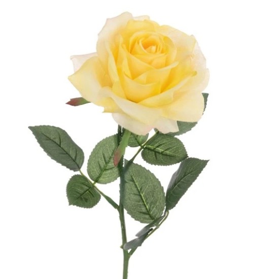 Eco Artificial Rose Yellow 62cm - R436 Q2