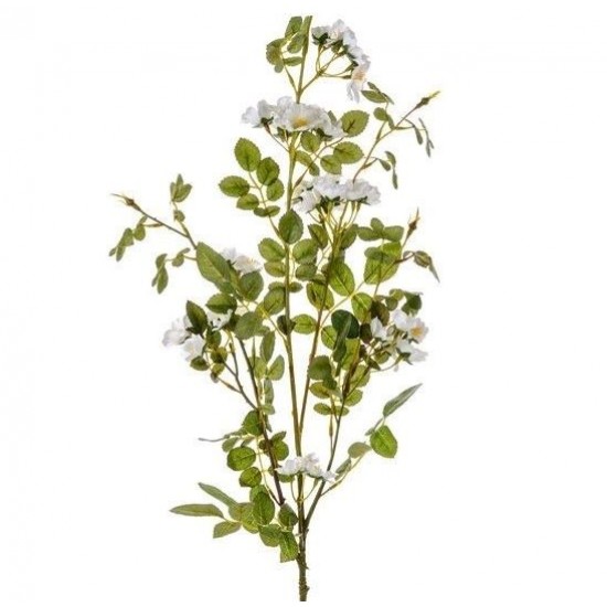 Wild Artificial Roses Branch White 104cm - R265 S1