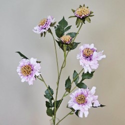 Silk Scabious Flowers Lilac 73cm | Artificial Scabiosa - S105 T2